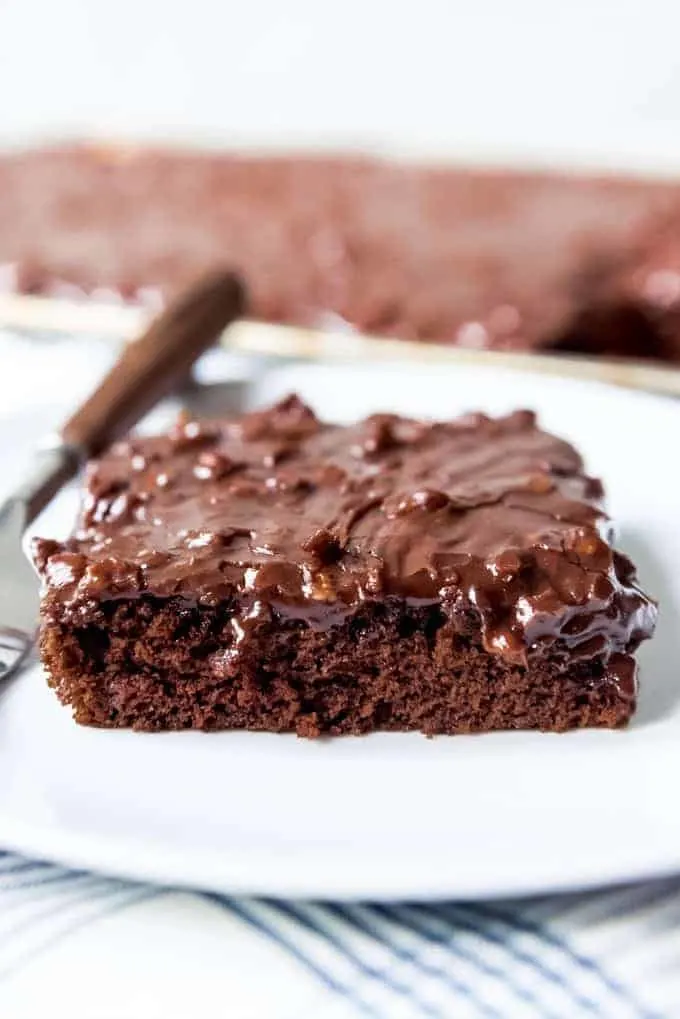 Buttermilk Sheet Cake with Caramel Icing - Spicy Southern Kitchen