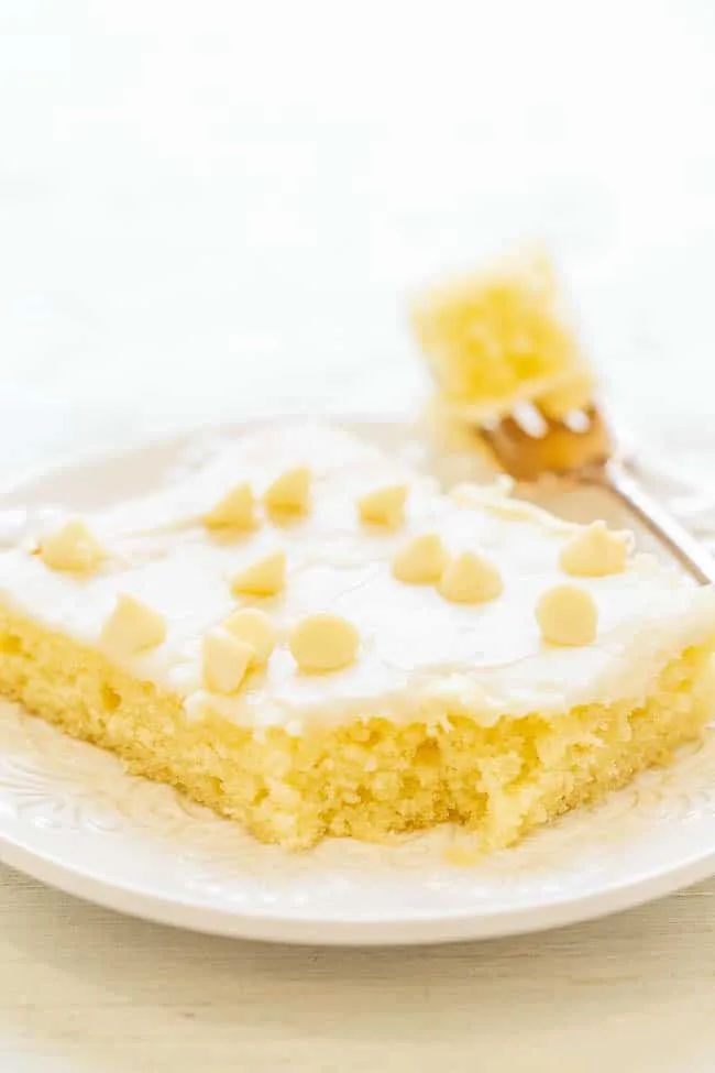 white chocolate sheet cake