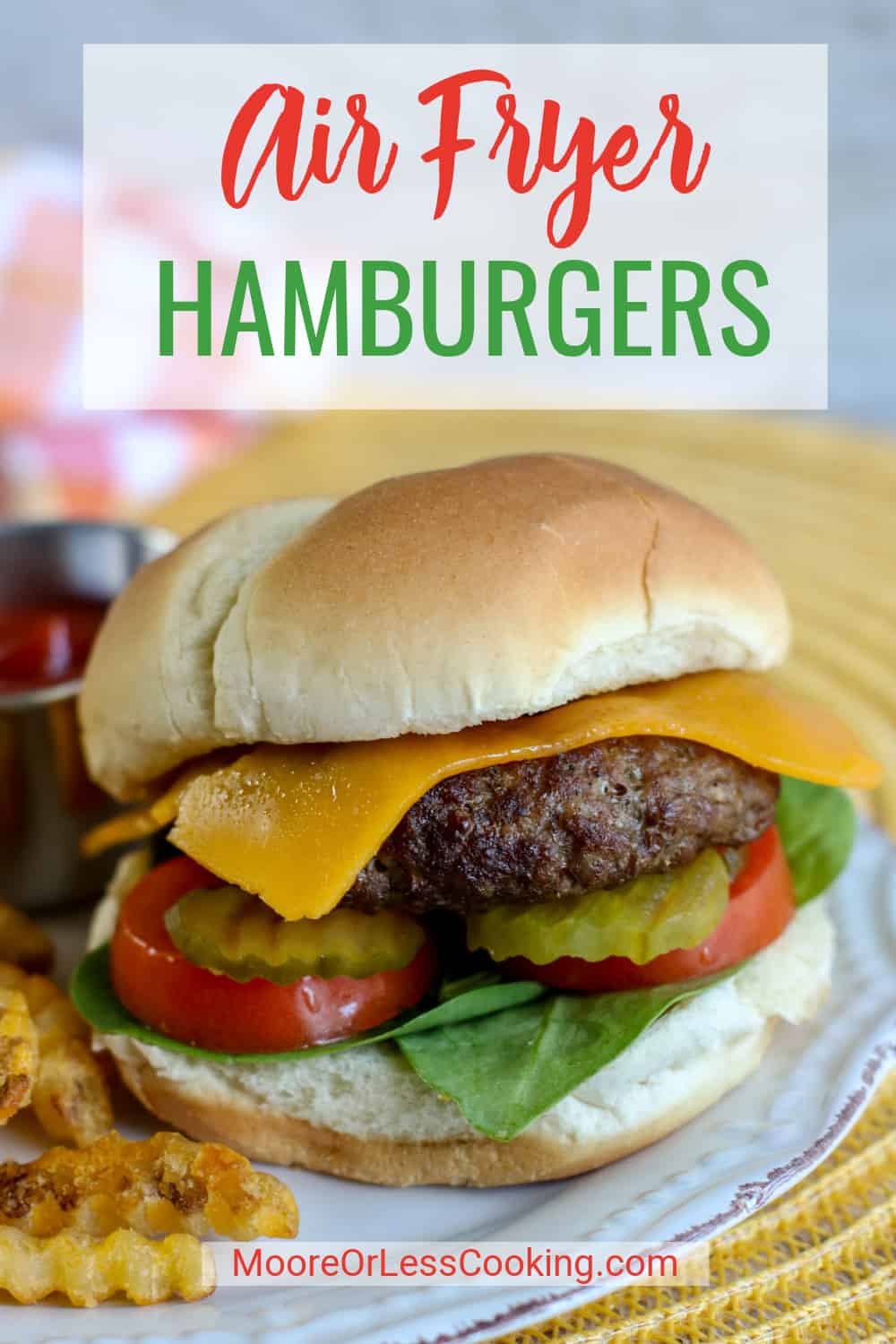 For a fuss-free way to make homemade hamburgers, this easy air fryer recipe has got you covered! This method of cooking delicious and juicy hamburgers is quick and convenient, making it perfect for busy weeknights. via @Mooreorlesscook
