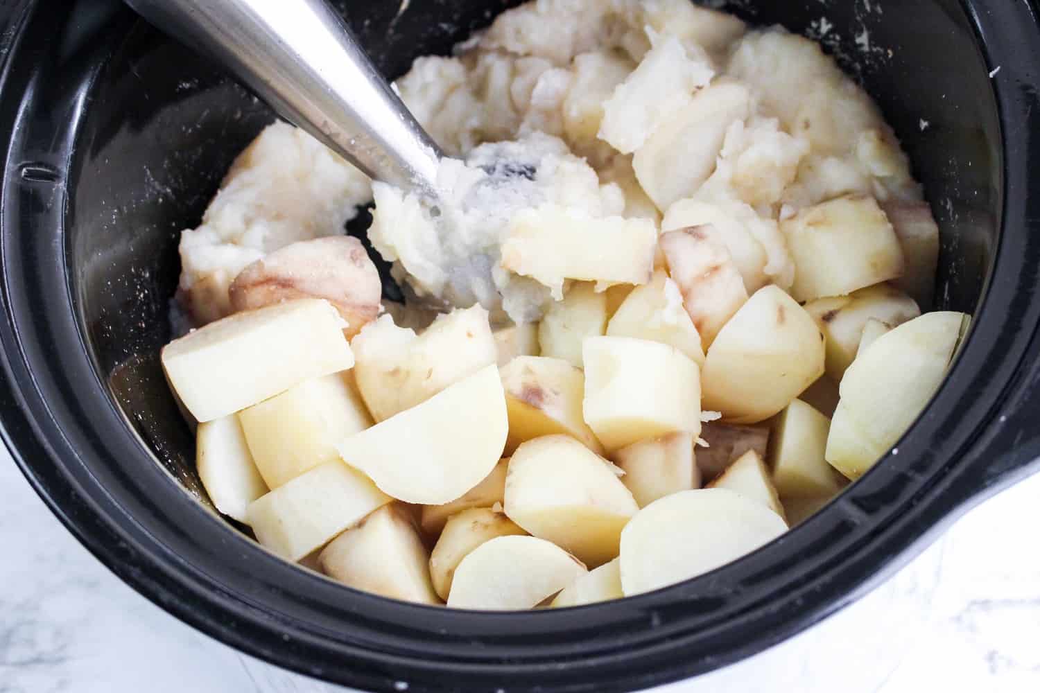 mash potatoes in slow cooker