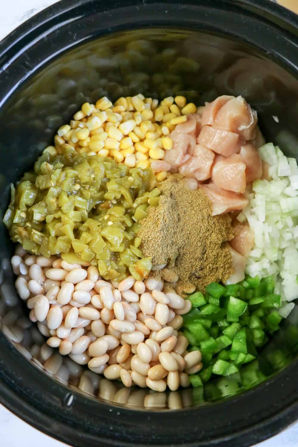 ingredients for slow cooker white bean chicken enchilada soup