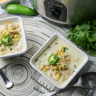 Slow Cooker White Bean and Chicken Enchilada Soup