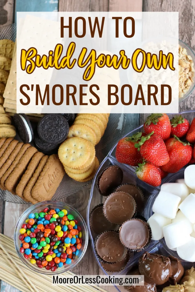 pin all of the ingredients for S'mores Board laid out