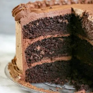 chococlate cake with buttercream frosting
