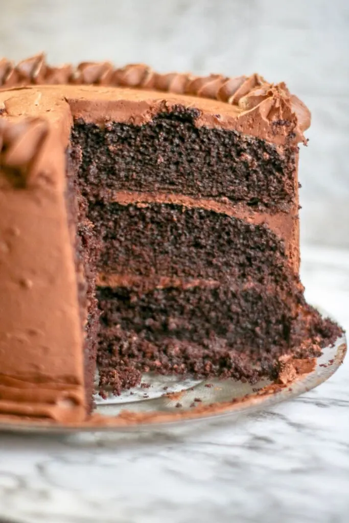 Chocolate cake with Chocolate buttercream frosting