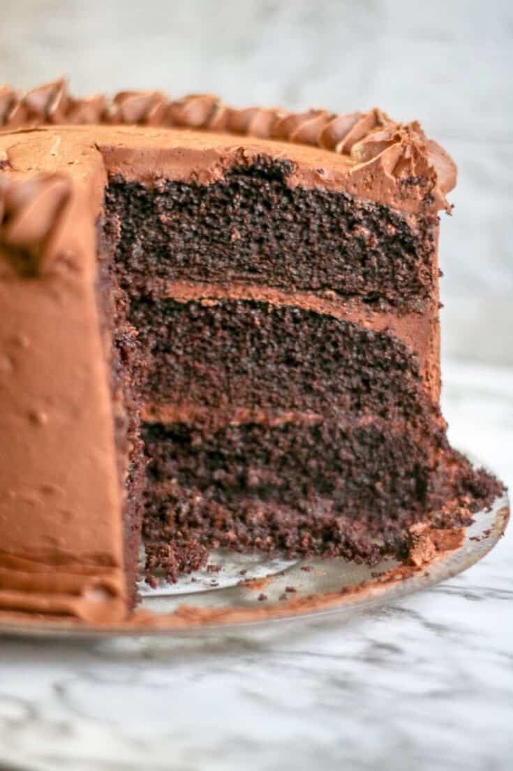 Homemade Chocolate Cake With Buttercream Frosting