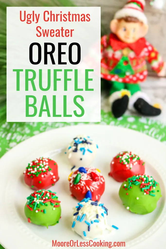 Christmas Oreo Truffle Balls For Grinch, Ugly Christmas Sweater, And Snowball Themes
