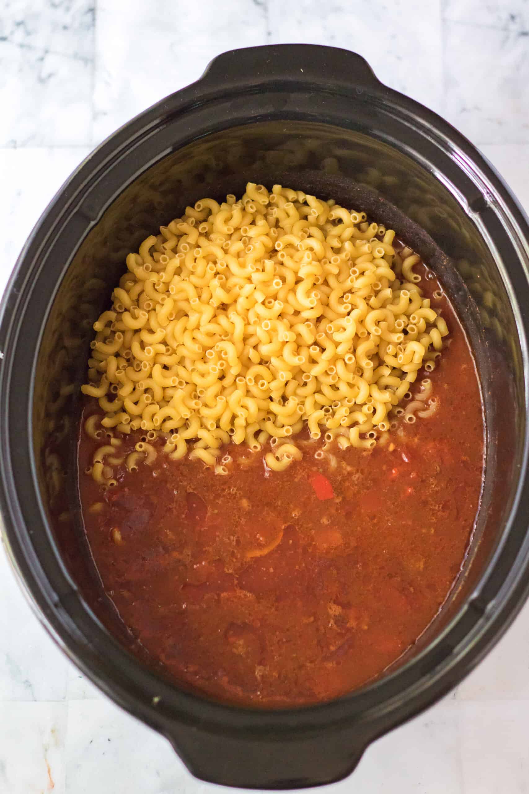 Slow Cooker Chili Mac Moore or Less Cooking