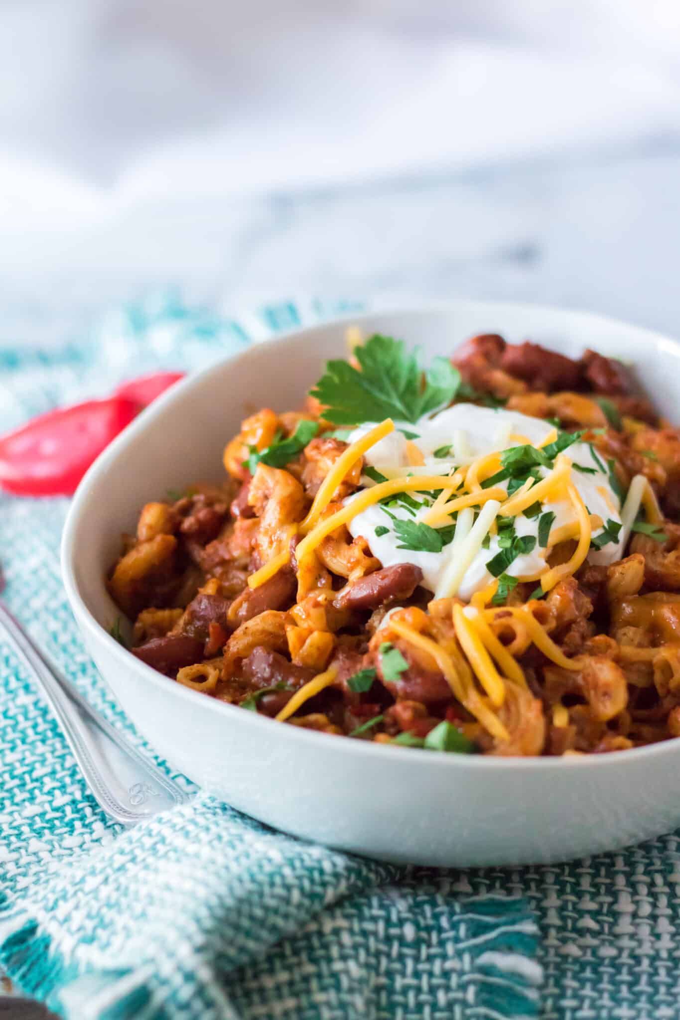 Slow Cooker Chili Mac Moore or Less Cooking