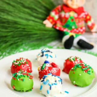 Christmas Oreo Truffle Balls For Grinch, Ugly Christmas Sweater, And Snowball Themes