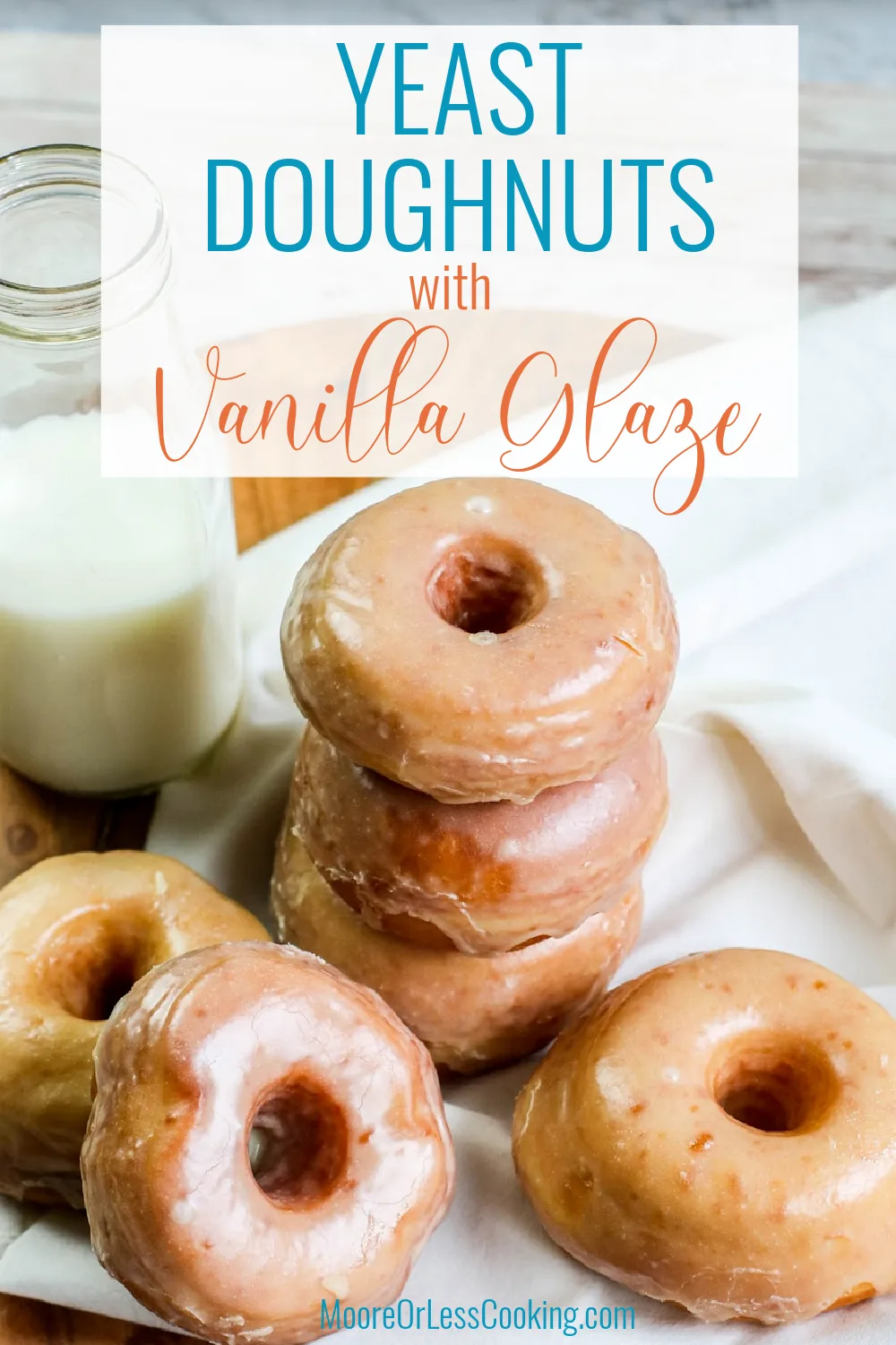 Soft, pillowy golden fried dough glazed to sweet perfection is the result of this homemade recipe for classic yeast doughnuts. Skip the bakery and make these yourself. You’ll be guaranteed freshness and a swoon-worthy sugary glazed treat. via @Mooreorlesscook