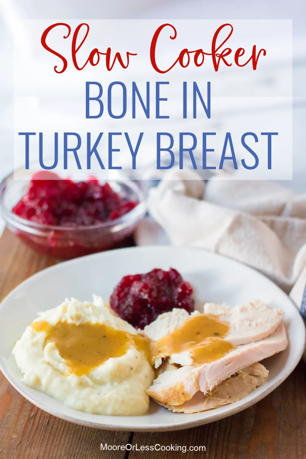 Perfect for Thanksgiving and beyond, this Slow Cooker Bone-In Turkey Breast recipe will become your new favorite way to roast your holiday dinner entrée. It's an easy and hands-off way to cook a smaller turkey to juiciness that's infused with outrageous flavor. via @Mooreorlesscook