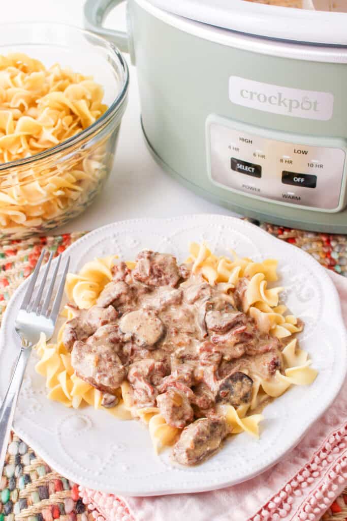 Slow Cooker Beef Stroganoff Moore or Less Cooking