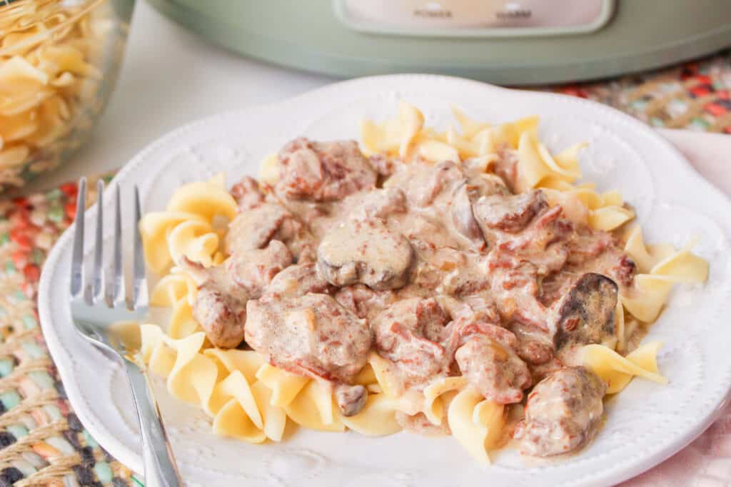 Slow Cooker Beef Stroganoff Moore or Less Cooking