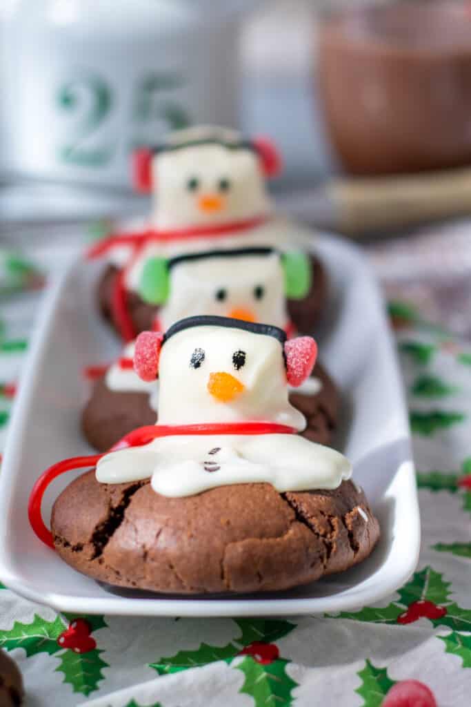 Peppermint Stuffed Snowman Cookies