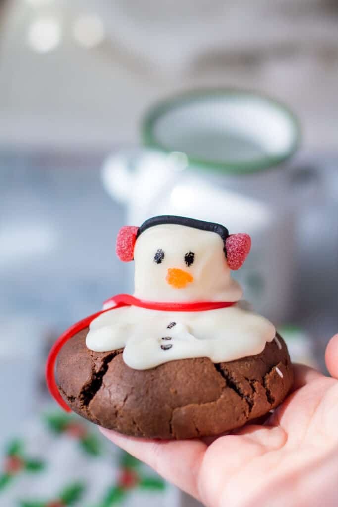 Peppermint Stuffed Snowman Cookies