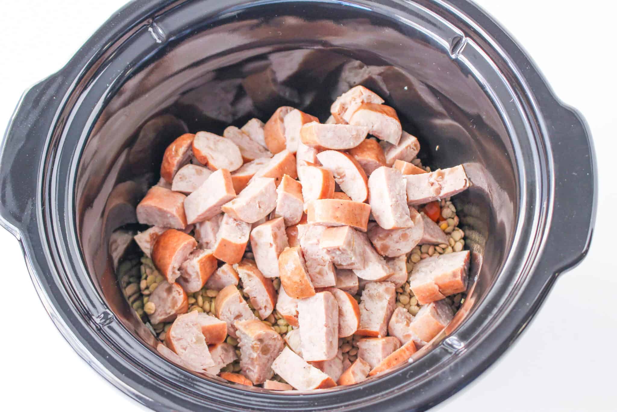 Slow Cooker Chicken Sausage And Lentil Soup Moore or Less Cooking