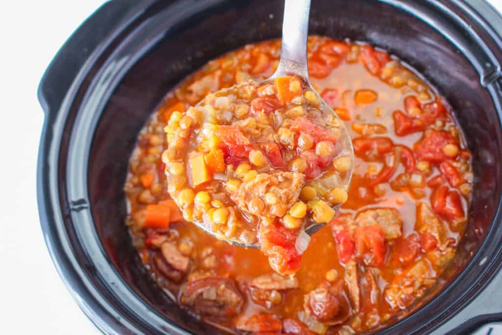 Slow Cooker Chicken Sausage And Lentil Soup Moore or Less Cooking