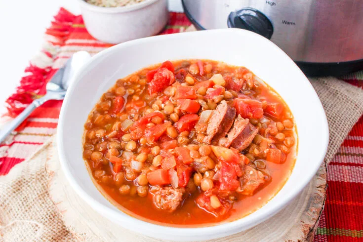 Slow Cooker Chicken Sausage And Lentil Soup
