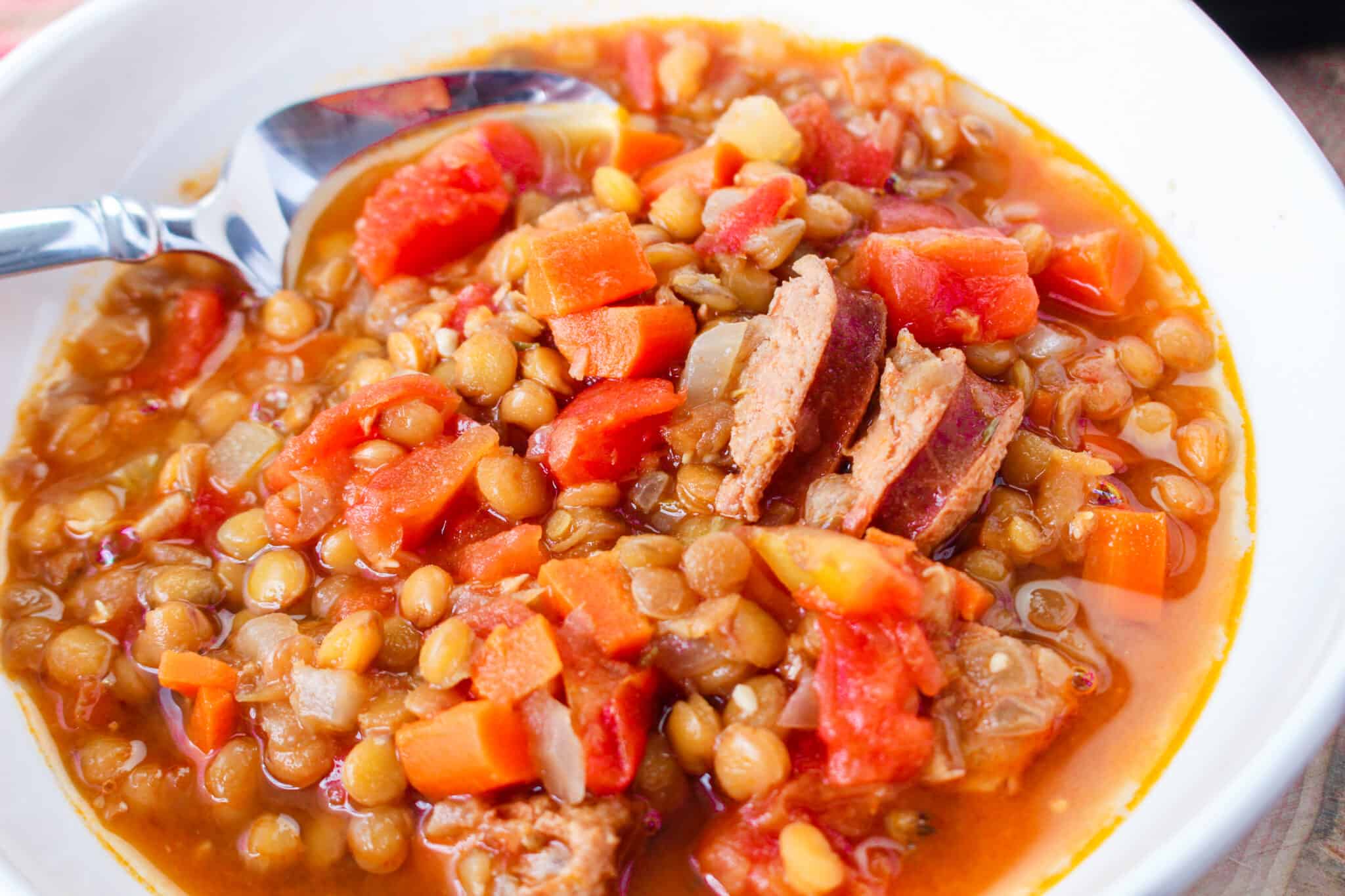 Slow Cooker Chicken Sausage And Lentil Soup Moore or Less Cooking