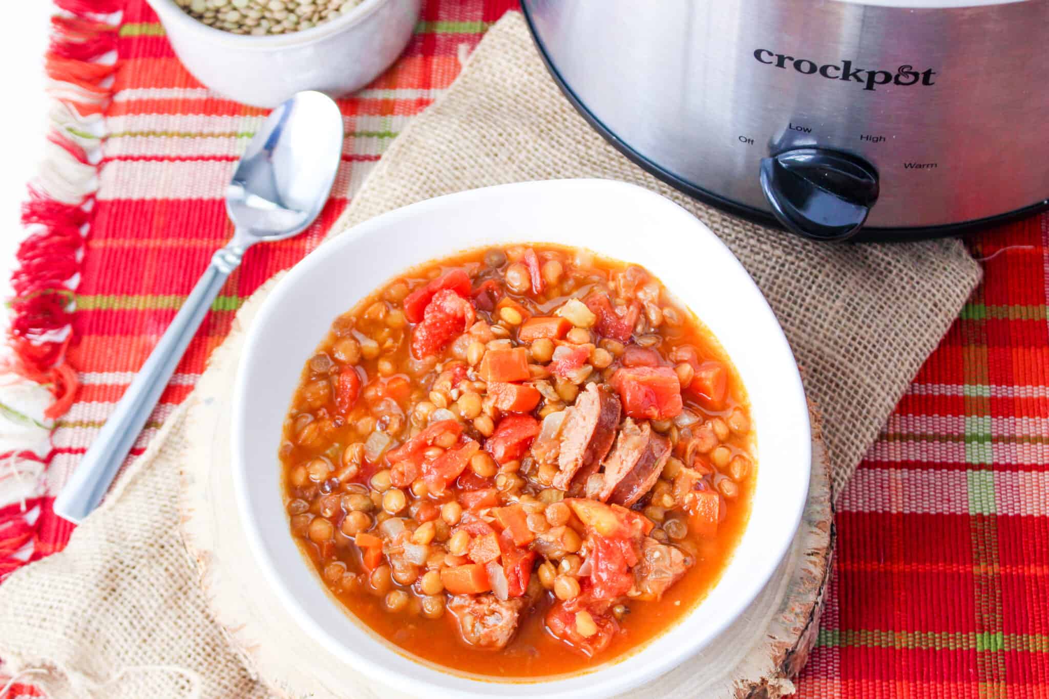 Slow Cooker Chicken Sausage And Lentil Soup Moore or Less Cooking