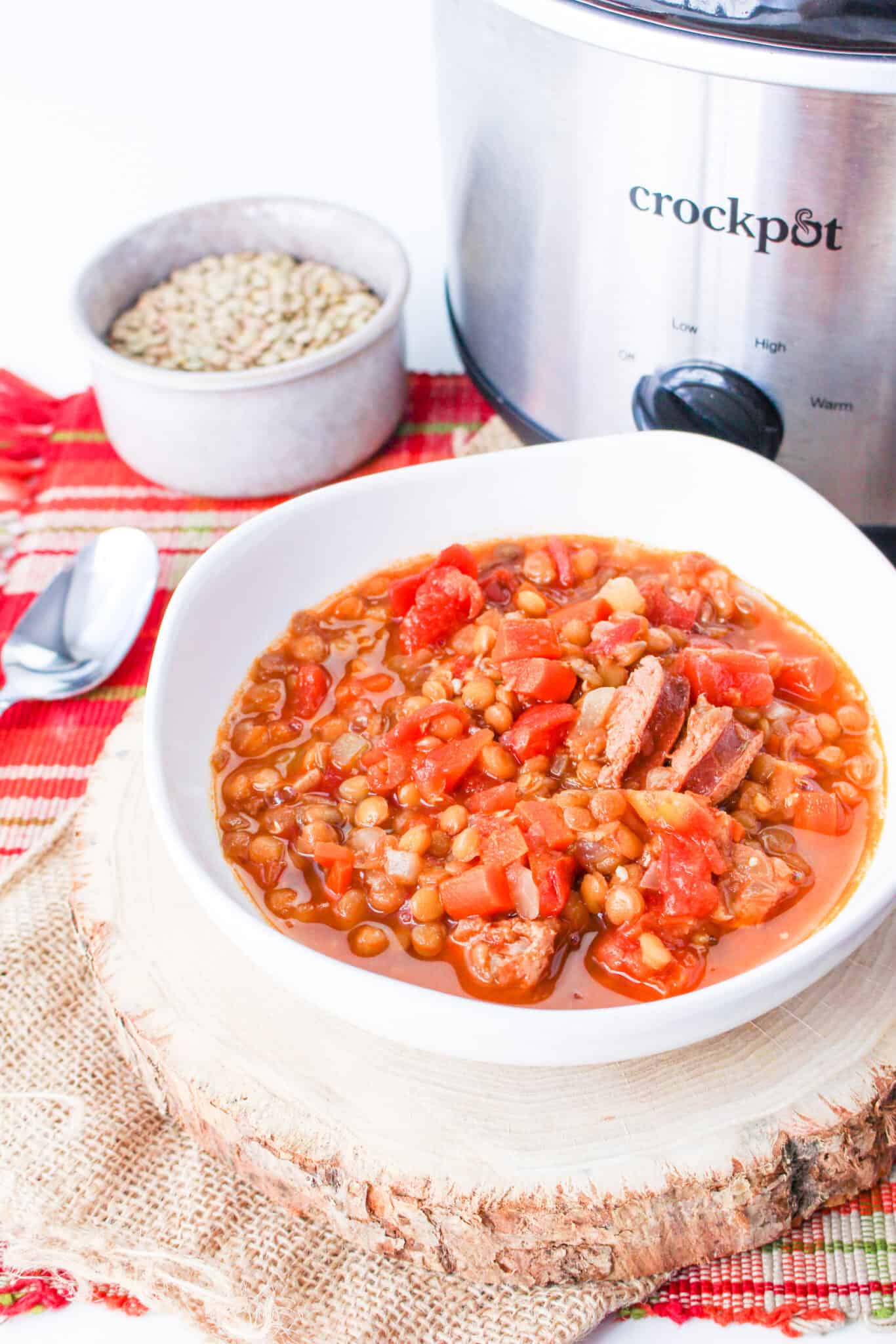 Slow Cooker Chicken Sausage And Lentil Soup Moore or Less Cooking