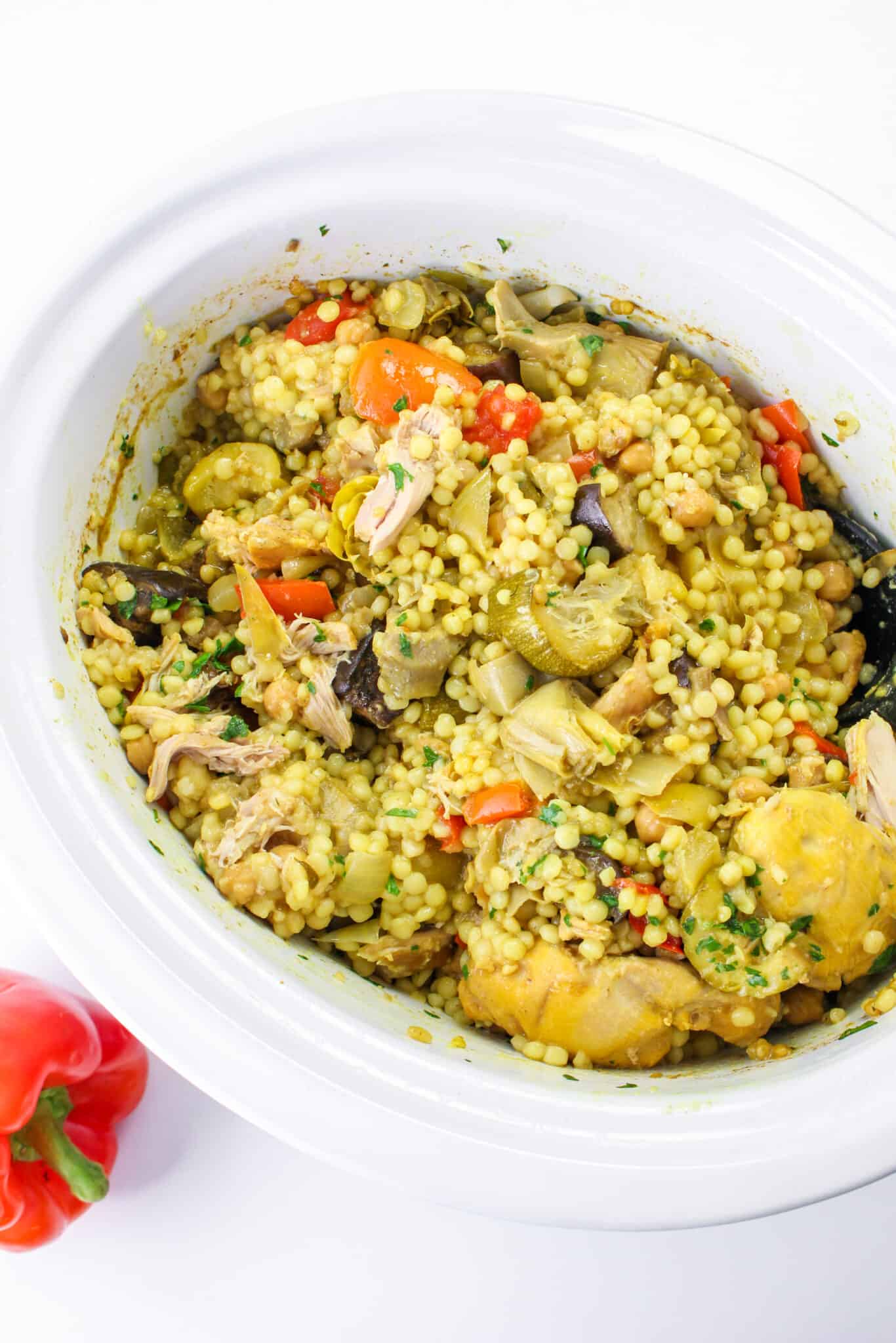 Slow Cooker Mediterranean Chicken and Vegetables Moore or Less Cooking