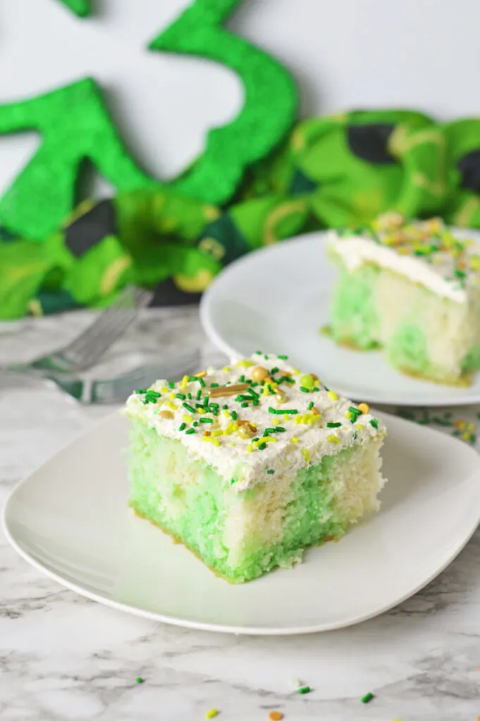 St Patricks Day Poke Cake