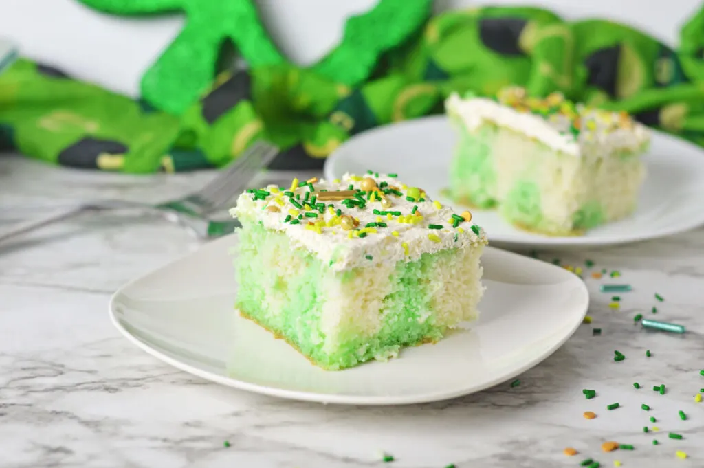 St Patrick's Day Poke Cake