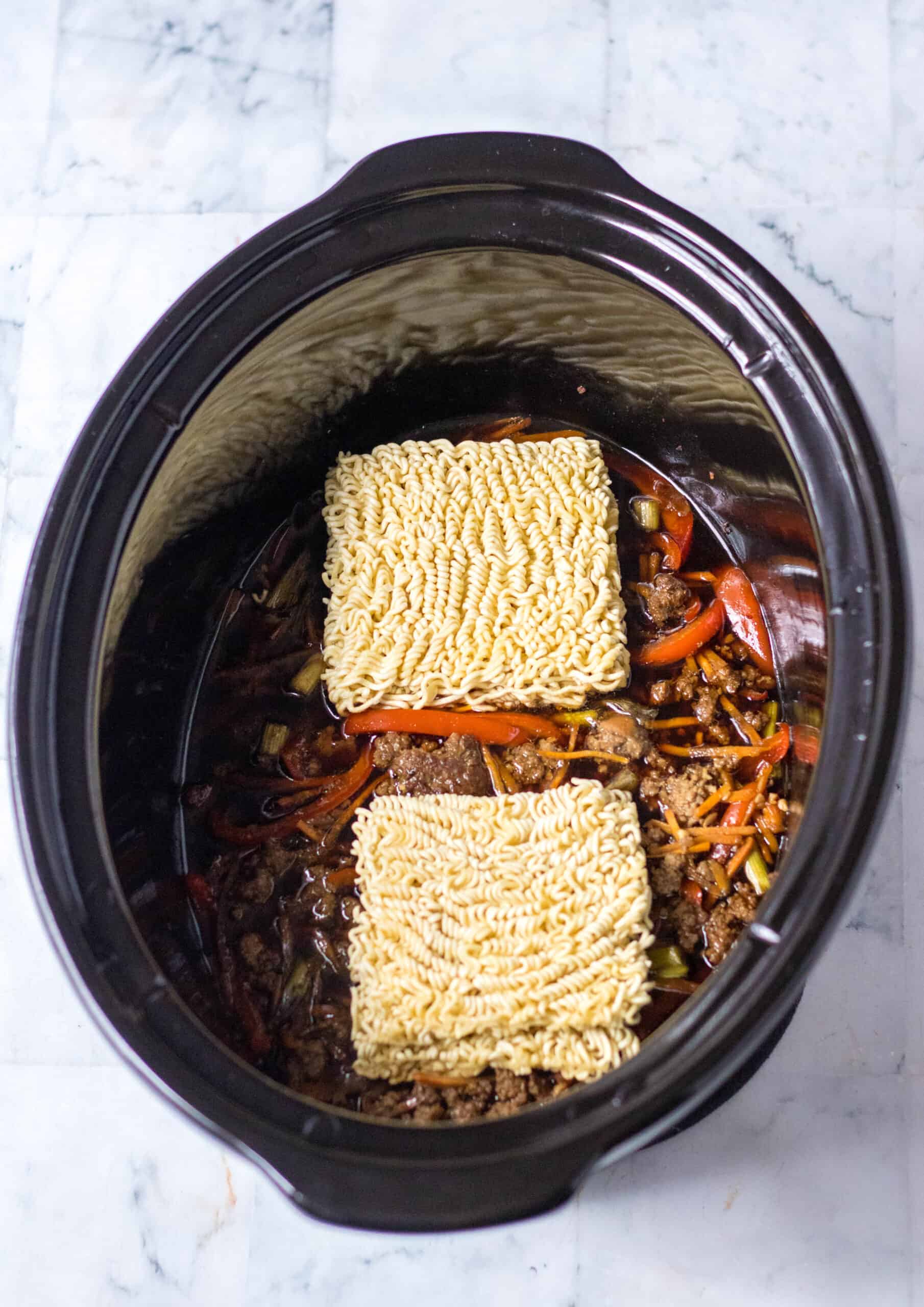 Slow Cooker Beef Ramen Moore or Less Cooking