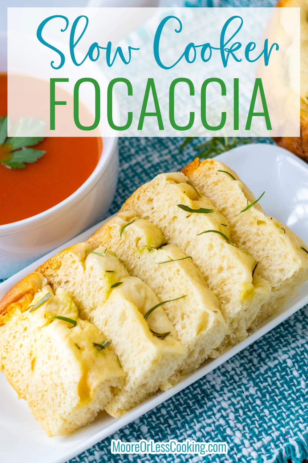 Slow Cooker Focaccia - Moore or Less Cooking