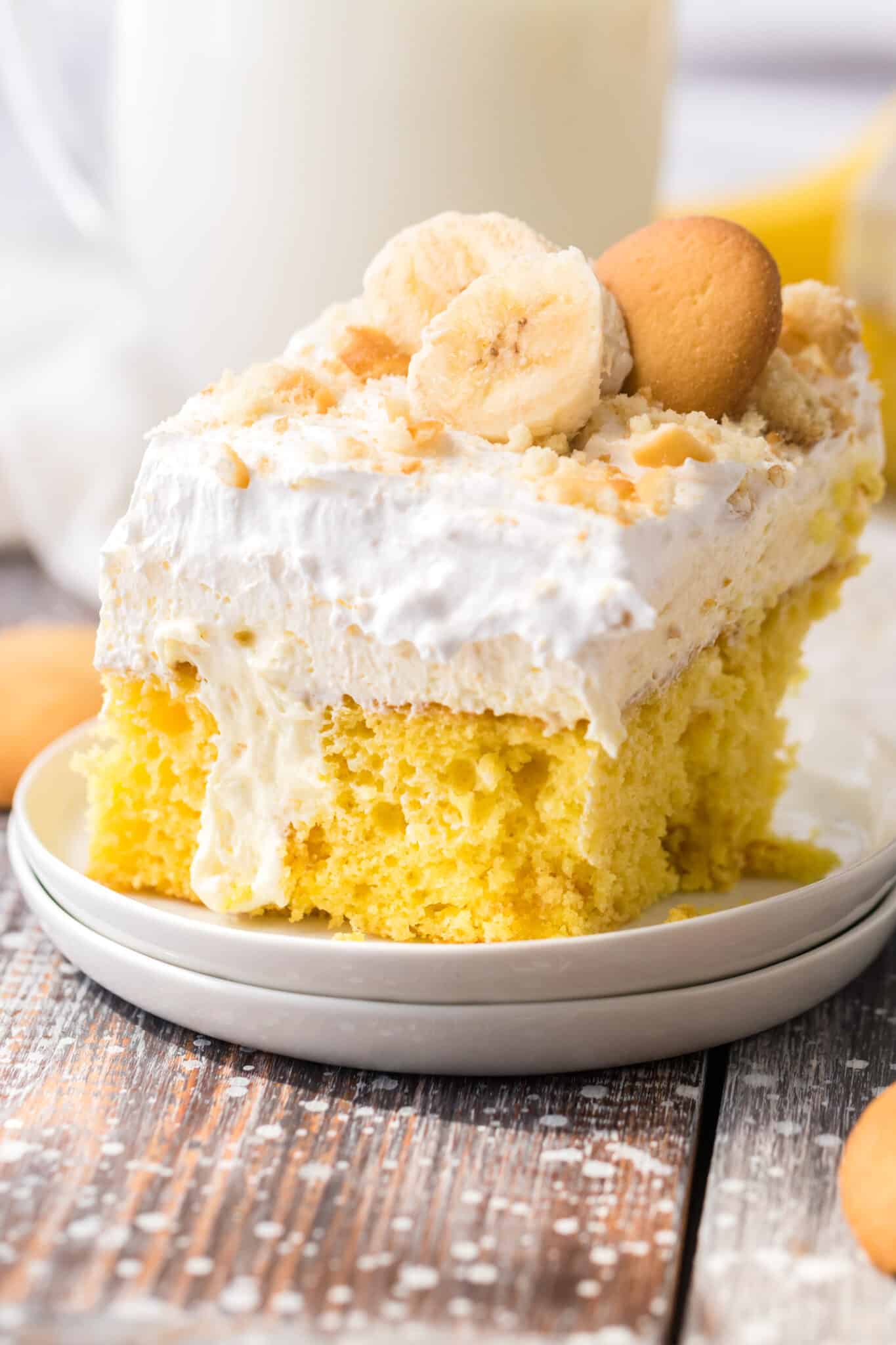Ultimate Banana Pudding Poke Cake - Moore or Less Cooking