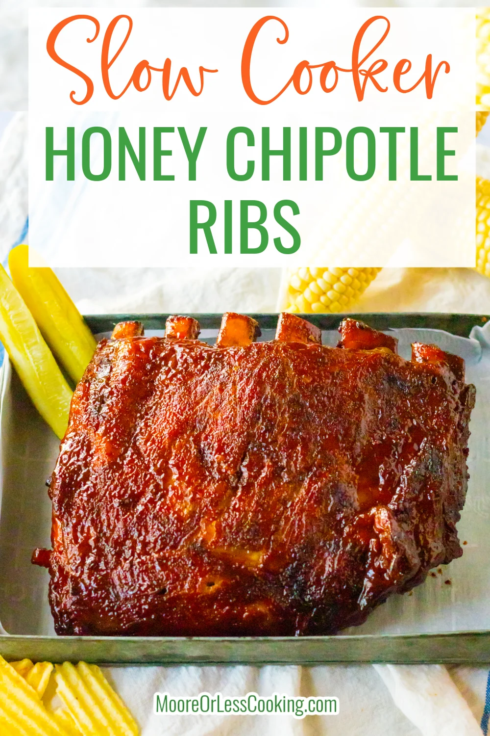 No need to heat up the grill for these tasty ribs - let your slow cooker do all the work of cooking the meat to tender deliciousness. The slow cooking process will help infuse the meat with layers of flavor, making these Honey Chipotle Ribs a meal that will certainly be a family favorite. via @Mooreorlesscook