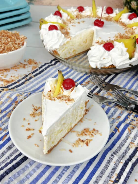 No-Bake Pina Colada Pie - Moore or Less Cooking