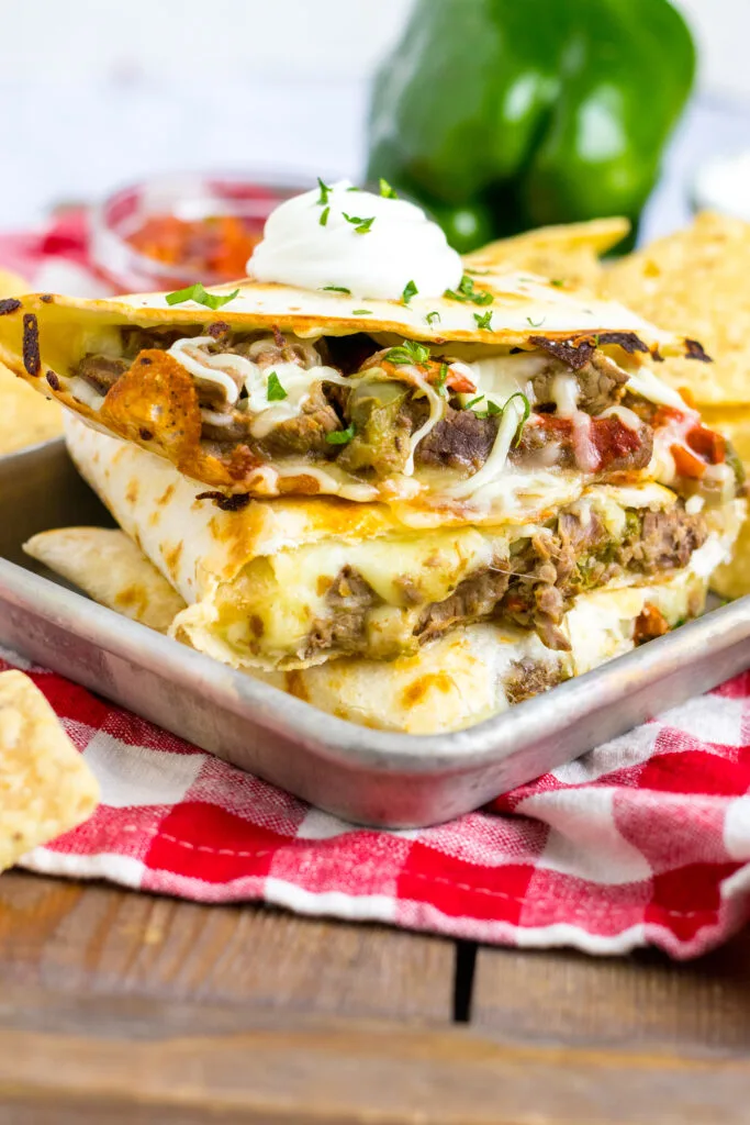 Slow Cooker Cheesesteak Quesadilla