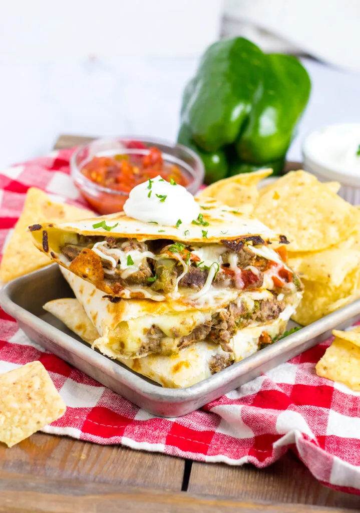 Slow Cooker Cheesesteak Quesadilla