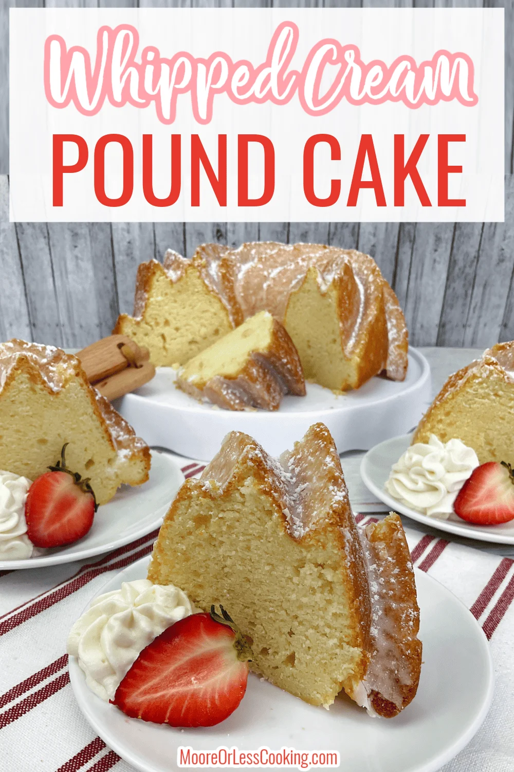 Indulge in this rich and buttery Whipped Cream Pound Cake that's perfect as an elegant after dinner dessert or to have for brunch with a cup of coffee on a lazy weekend. With its vanilla flavor and tender crumb, it's a delicious cake that's always a hit, especially when the family smells its enticing aroma as it bakes! via @Mooreorlesscook