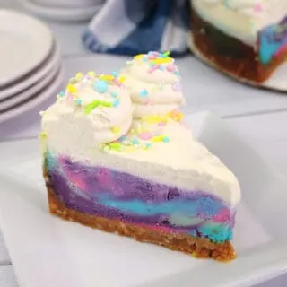 Tie dye cheesecake slice