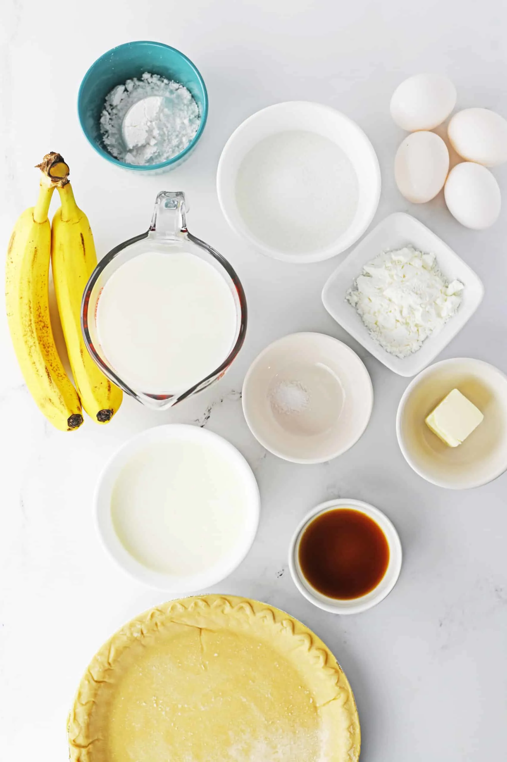 Ingredients banana cream pie