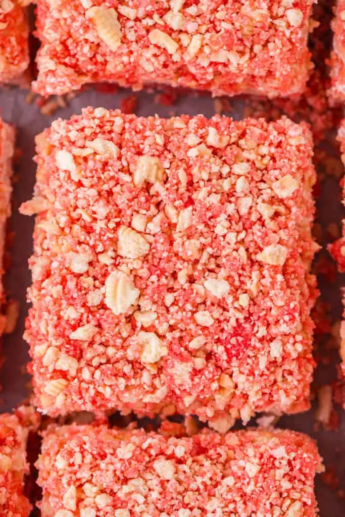 Strawberry Crunch Brownies top view