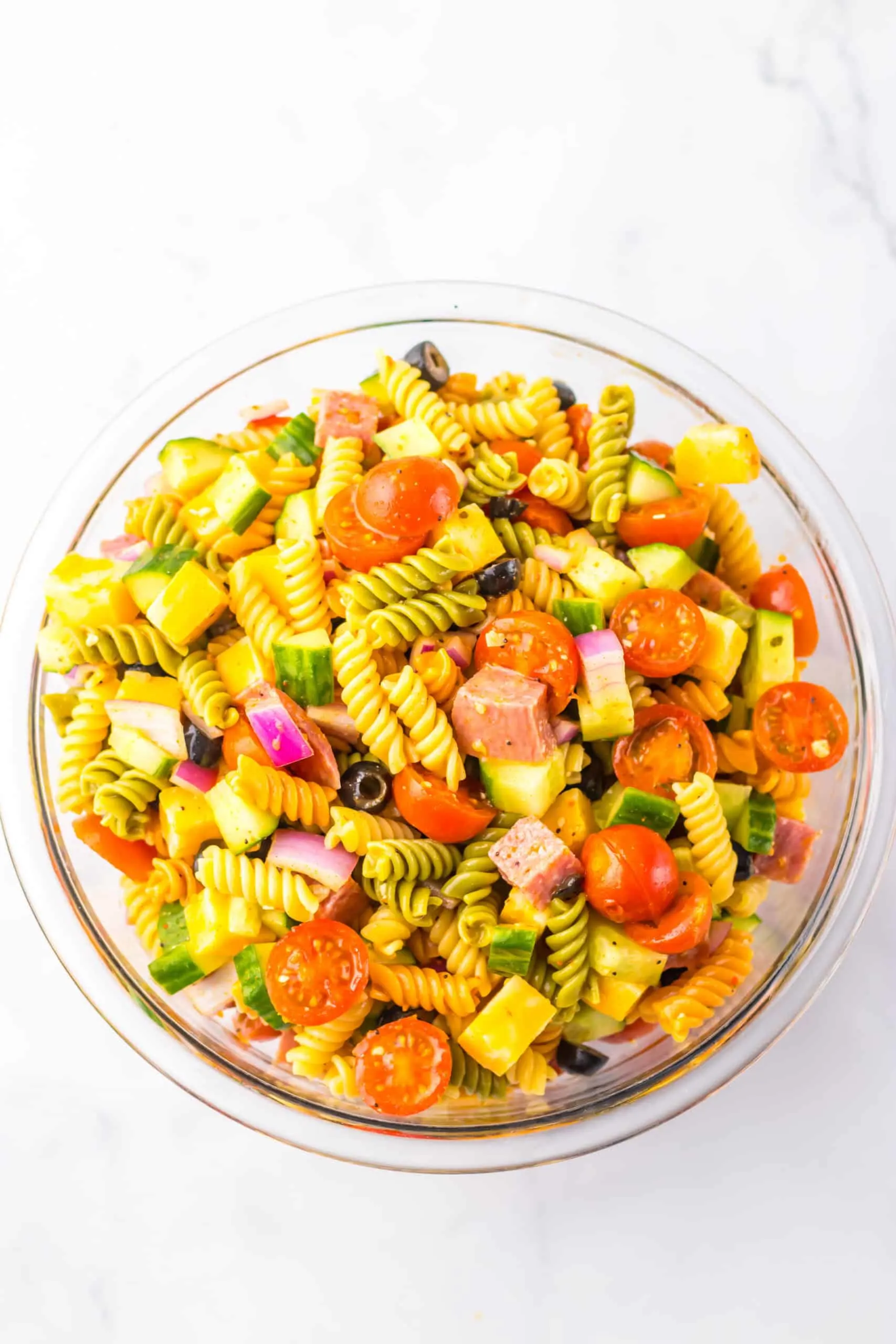 all ingredients pasta salad