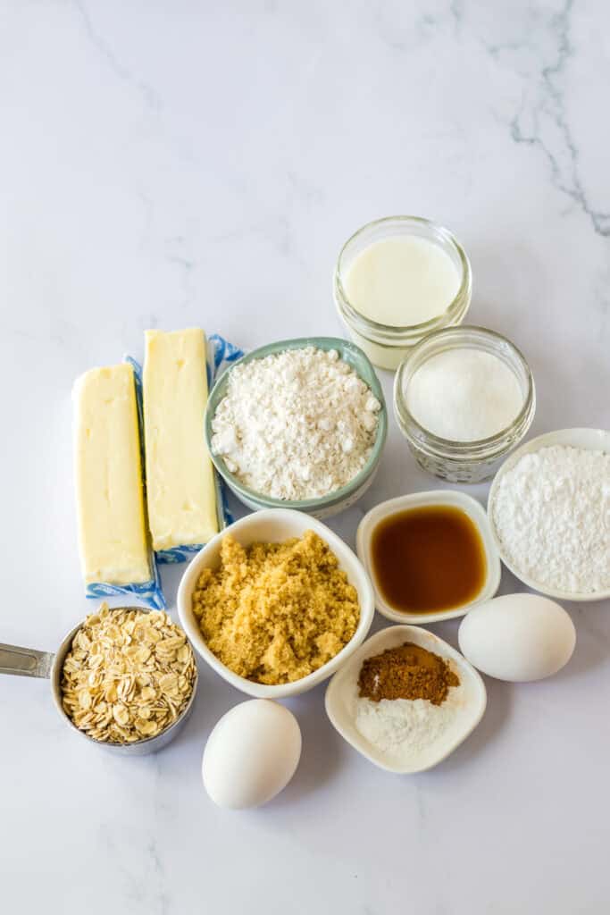 Ingredients for the Old Fashioned Iced oatmeal cookies