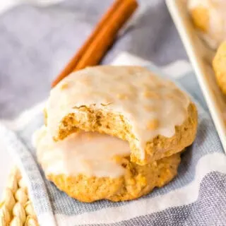 Old Fashion Iced Oatmeal Cookies, two cookies