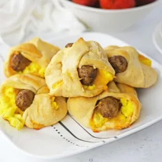 Breakfast Crescent Rolls served white platter