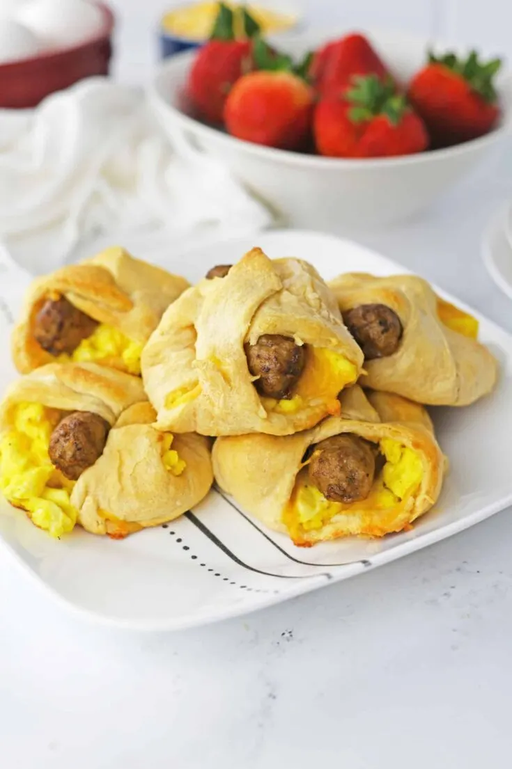 Breakfast Crescent Rolls served white platter