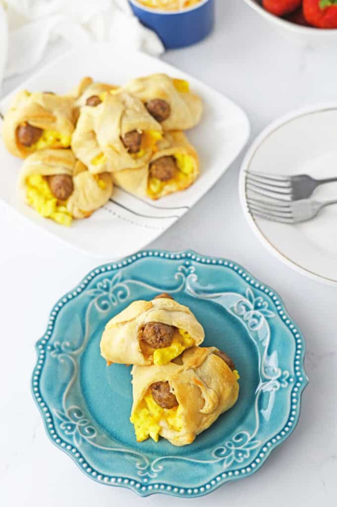 Breakfast Crescent Rolls served white platter