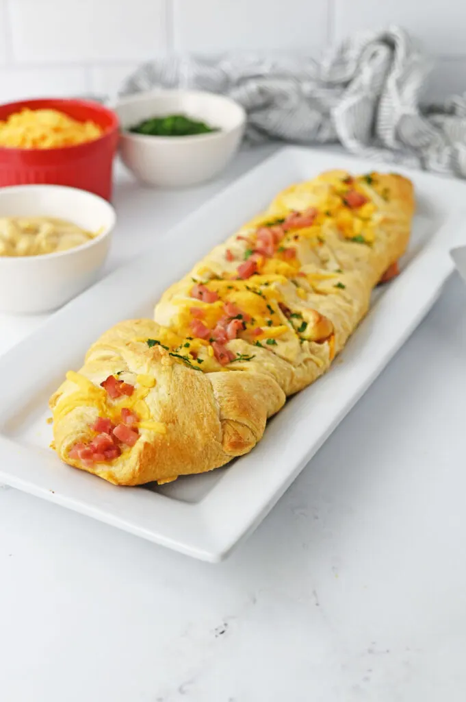 Ham and Cheese Crescent Braid served
