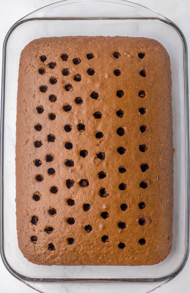 poke holes in baked cake