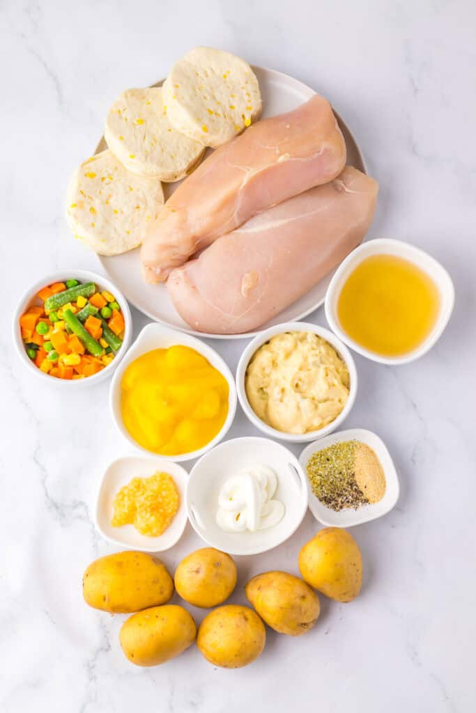 ingredients for slow cooker chicken pot pie