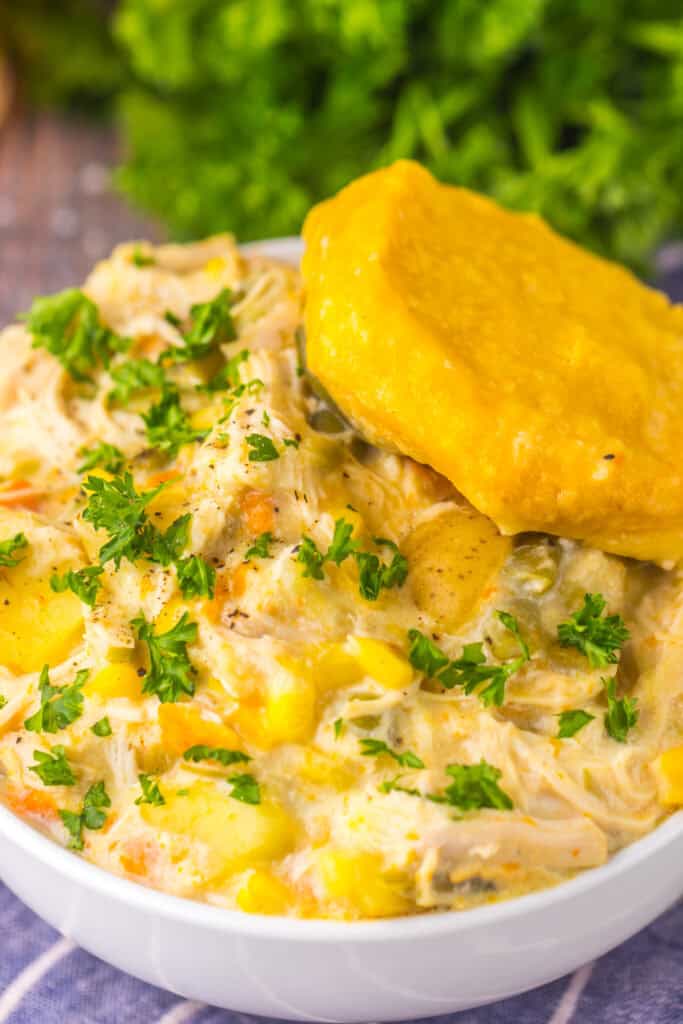 served chicken pot pie
